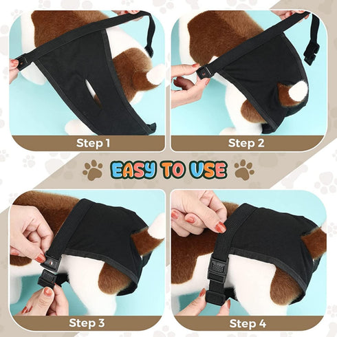 Washable Female Diapers,Dog Underwear Diaper with Adjustable,Female Washable Sanitary Pantie for Female Dogs in Heat