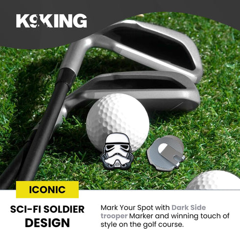 Ultimate Dark Side Trooper Golf Ball Marker with Magnetic Hat Clip, Premium Enamel Golf Accessories