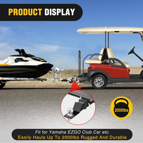 Nilight Universal Golf Cart Trailer Hitch, 2" Receiver Rear Seat Kit Compatible for Club Car EZGO Yamaha