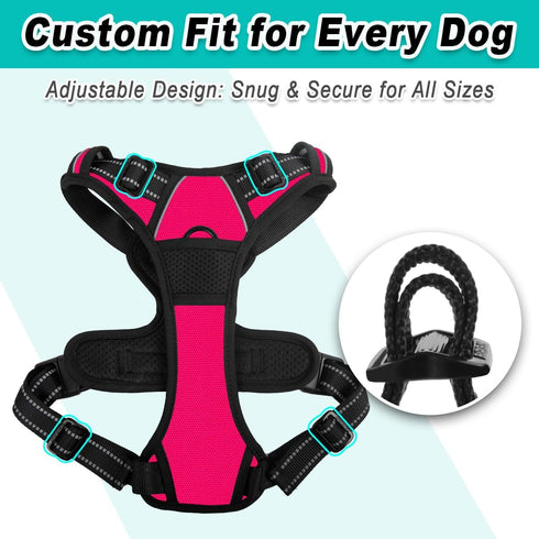 BARKBAY No Pull Pet Harness, Adjustable Outdoor Vest with 3M Reflective Oxford Material for Small Medium Large Dogs (L)