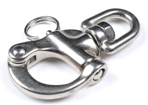 Mxeol Quick Release Bail Rigging Swivel Eye Snap Shackle, Stainless Steel Clip for Sailing Boat Marine