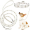Weewooday 2 Pcs Dog Wedding Collar with Leash - Pearl Necklace Collar and Beaded Leash for Pet Cat Bridal