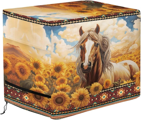 Xumfabuy Horse Print Patio Cooler Cover, Outdoor Bar Cart Cover for 80-100 Quart