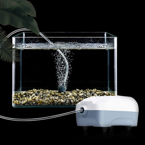 HITOP 2W Single Outlet Aquarium Air Pump - 1.5L/Min Quiet Oxygen Pump for Small Tank up to 15 Gallon