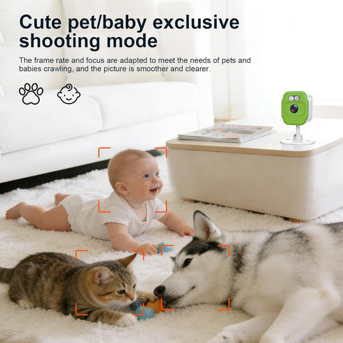 PHANSATIM 2Pcs 1080P WiFi Security Cameras, Baby Monitor Indoor Security Camera, Cat&Dog Camera with Motion Detection