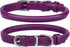 BRONZEDOG Rolled Leather Dog Collar, Plum (L: 16-18 Inch) with QR ID Tag for Small Medium Large Dogs