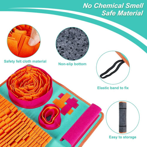 Vivifying Snuffle Mat for Dogs, Interactive Dog Enrichment Toys for Small Dogs and Cats Slow Eating and Keep Busy