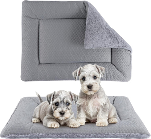 Dog Bed Mat, Reversible Dog Crate Pad, Washable Pet Sleeping Mattress for Small Medium Dogs XB009 (30''x20'', Grey)