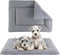 Dog Bed Mat, Reversible Dog Crate Pad, Washable Pet Sleeping Mattress for Small Medium Dogs XB009 (30''x20'', Grey)