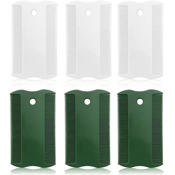 Attkryy 6-Piece Double-Sided Dog Cat Grooming Comb Set for Short Hair, Flea Removal