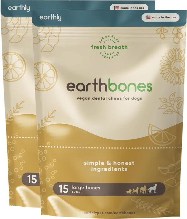 Earthbones Dental Chews for Dogs - 30 Bones for 50lbs+