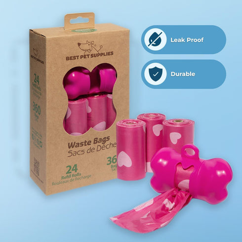 360 Best Pet Supplies Dog Poop Bags for Waste Refuse Cleanup, Doggy Roll Replacements for Outdoor Puppy Walking