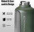 OneTigris Tactical Water Bottle with Straw - 64 oz Vacuum Insulated Stainless Steel Jug with 3 Lids