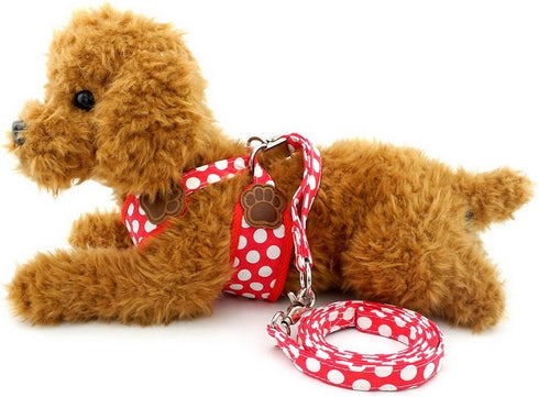 SELMAI Small Dog Harness Vest Leash Set, Polka Dot/Camo Mesh, No Pull Leads for Puppy Pet Cat