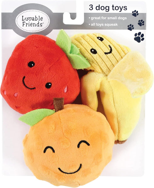 Luvable Friends Unisex Baby Squeaky Plush Dog Toy with Rope