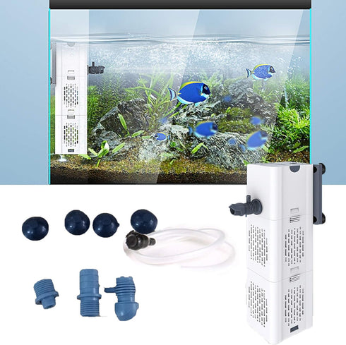 Ultra Quiet 4-in-1 Internal Aquarium Filter, 500-1800L/H Submersible Water Pump for Betta, Turtle, and Pond Fish (30W