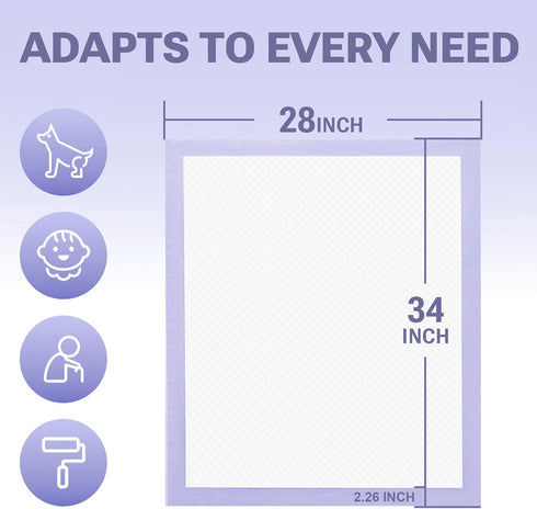 CLEAN SPACES 28"x34" 50 Count Lavender Scented Puppy Pads Extra Large, Super Absorbent Disposable Pee Pads for Dogs