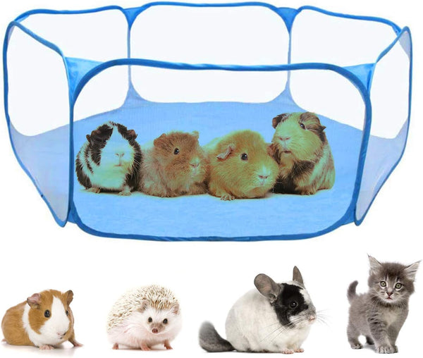 RYPET Guinea Pig Playpen - Breathable & Transparent Pet Playpen for Outdoor/Indoor Exercise Fence