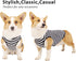 WEONE Striped Cotton Dog Shirt, Breathable Soft Basic Clothes for Small Medium Large Boy Girl Dogs, Black Blue L