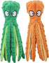 HGB Large Squeaky Dog Toys - Octopus No Stuffing Crinkle Plush, 2 Pack, for Small, Medium, and Large Breeds