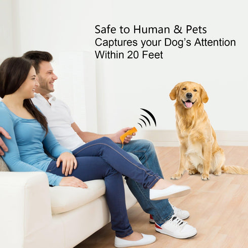 Frienda LED Ultrasonic Dog Trainer Device 3 in 1 - Handheld Training Device to Stop Barking (Yellow)