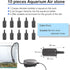 32.8 feet Aquarium Airline Tubing Hose, 10 Air Stones and Check Valves for Fish Tank