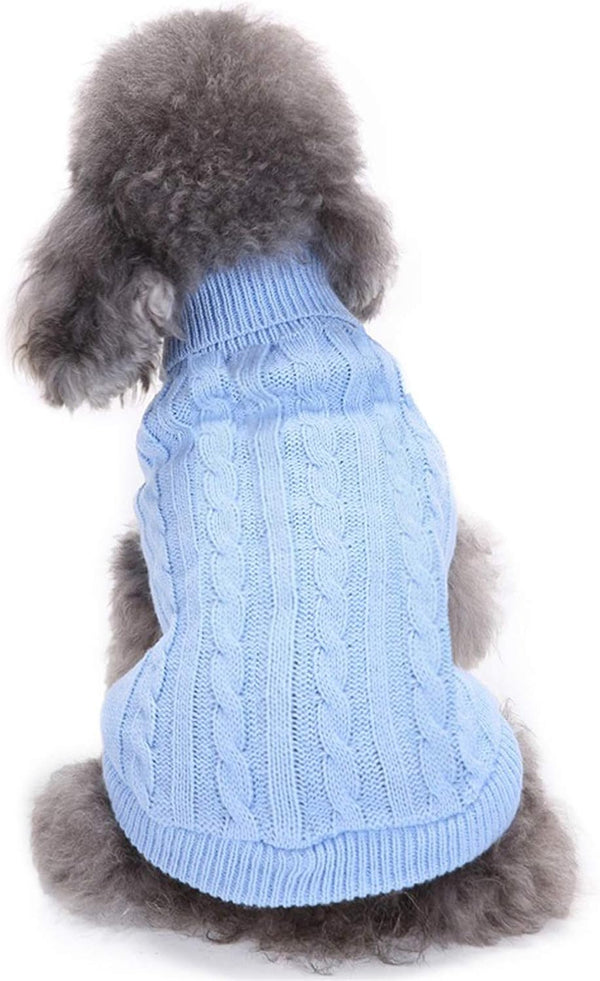 Dog Sweater for Small, Medium, Large Dogs - Warm Winter Turtleneck Pet Clothes for Cats and Puppies, Classic Christmas