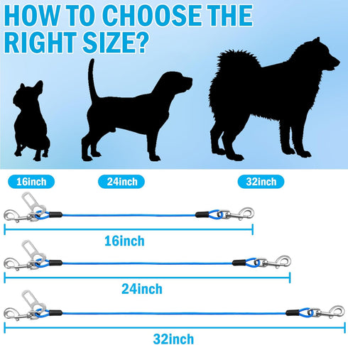 Harness,16 Inch/40 cm Dogs2 Pack Dog Car Safety Double Clips Seatbelt Dog LeashNo Chew seat Belts for Blue