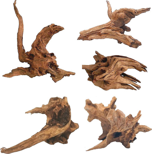 Hamiledyi Natural Coral Driftwood, Assorted Branches for Fish Tank Decor, 5 Pcs (3.5-7in) for Reptile Tanks