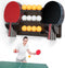 ikkle Wall Mounted Ping Pong Paddle Holder for 6 Paddles and 12 Balls, Table Tennis Racket Display Organizer