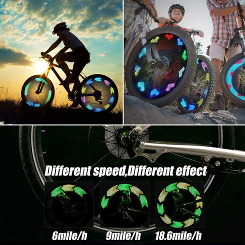 Solhice 2 Tire Rechargeable LED Bike Wheel Lights, Waterproof Bicycle Spoke Lights, 30 Patterns for Night Riding