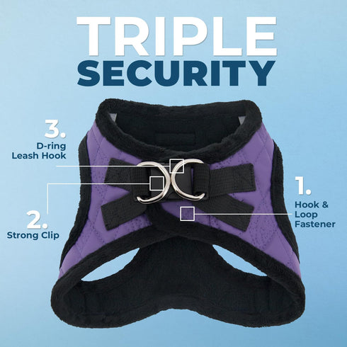 Voyager Step-In Plush Dog Harness - Soft Vest Harness for Small and Medium Dogs by Best Pet Supplies - Purple Faux