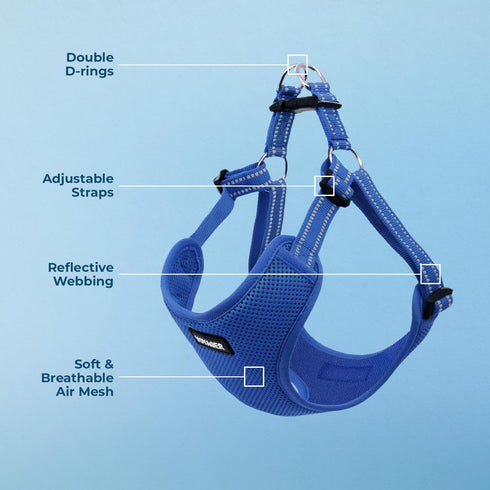 Best Pet Supplies Royal Blue Adjustable Dog Vest Harness, No Pull, for Small, Medium, Large Dogs