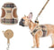 PUPTECK Soft Mesh Dog Harness and Leash Set, Step-in Plaid Puppy Padded No Pull Vest for XS Small Medium Dogs, Beige