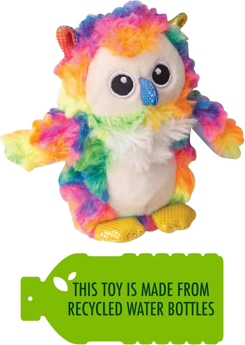 Health Extension SNUG AROOZ Cute Baby Hootie The Owl, Stuffed Animals for Dogs, Cool Puppy Toys, Tough & Durable Soft Crinkle & Squeaky for Chewers, Puppy Supplies, for Pet - (5 inches, Rainbow)
