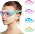 Vvinca Kids Swim Goggles, 2024 Upgraded Design with Ear & Nose Plug, Wide View Anti-Fog No Leak Water Pool Goggle for