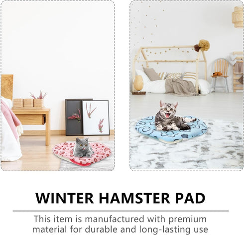 2pcs Set balacoo Small Pet Sleep Mat Hamster Warm Pad and Guinea Pig Insulated Cushion, Soft Fleece Nesting Pads