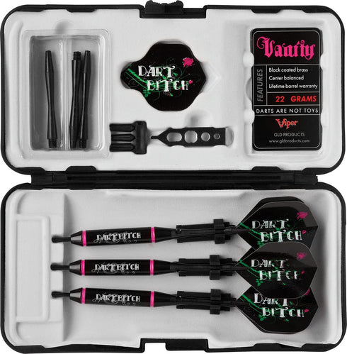 Viper Vanity Series Steel Tip Dart Set, 22-Grams, Brass Barrels, Deluxe Dart Case