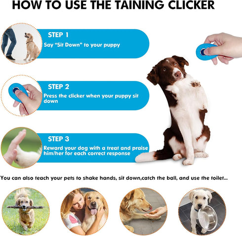 MODUS Pet Training Clicker for Dogs - Positive Reinforcement Clicker with Adjustable Wrist Strap for Dogs, Cats, Puppies