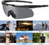 xaegistac Tactical Eyewear with 3 Interchangeable Lenses, Outdoor Unisex Shooting Glasses