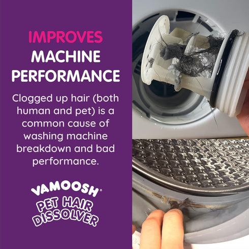 Vamoosh Pet Hair Dissolver for Laundry - 6x3.5oz (2 Boxes), Easily Removes Dog & Cat Fur