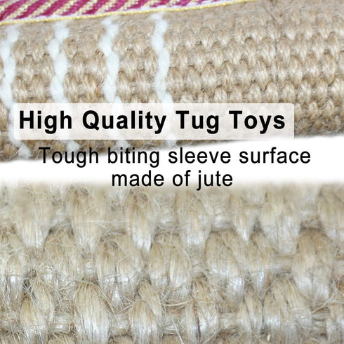 DGSL Dog Tug Toy, Tug of War Jute Bite Pillow with 2 Handles for Puppy Training, Fetch, K9 Suitable for Dogs