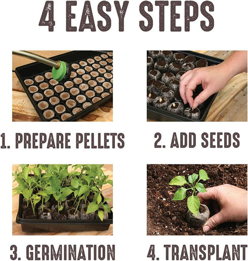 36 mm 200 Count Jiffy Peat Soil Pellets Seed Starter Plugs - for Indoor Planting, Seedlings - - Peat