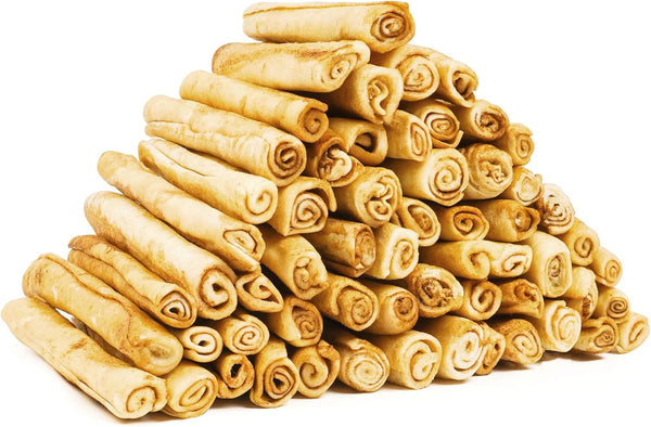 MON2SUN Dog Rawhide Rolls Twist Sticks 6.5 Inch Chew Treats Chicken Flavor