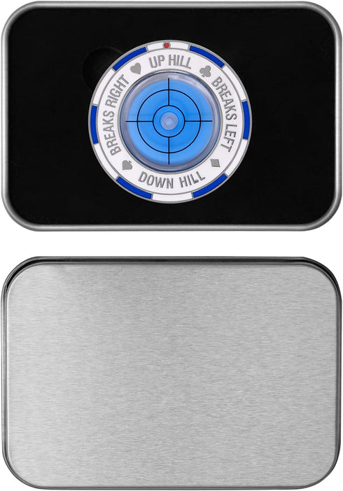 Green Reader Ball Marker with Gift Box - Golf Putting Alignment Reader & Bubble Level Reading Aid Tool, Golf