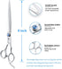 JASON 8" Straight Dog Grooming Scissors - Long Pets Grooming Shears with Offset Handle and Jewelled Screw
