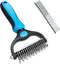 Shudyear Dog Grooming Brush and Metal Comb, Cat Brush Deshedder for Long Matted Haired Pets