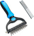 Shudyear Dog Grooming Brush and Metal Comb, Cat Brush Deshedder for Long Matted Haired Pets