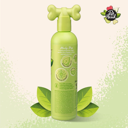 Mucky Pup Puppy Shampoo, 16 fl. oz., Pear Scent, Natural and Vegan Ingredients for Puppies