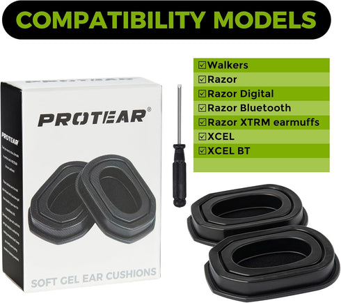 Protection(1 Silicone Cooling Gel Ear Pads for Walkers Razor Ear Protection, Upgraded Comfortable& Durable Replacement